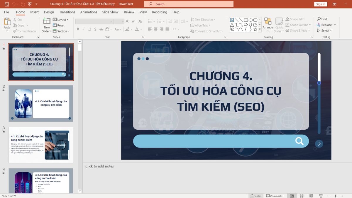 Chế độ Notes Page (Chế độ Trang ghi chú)