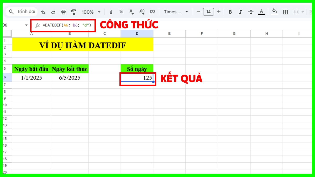 Hàm Excel nâng cao DATEDIF