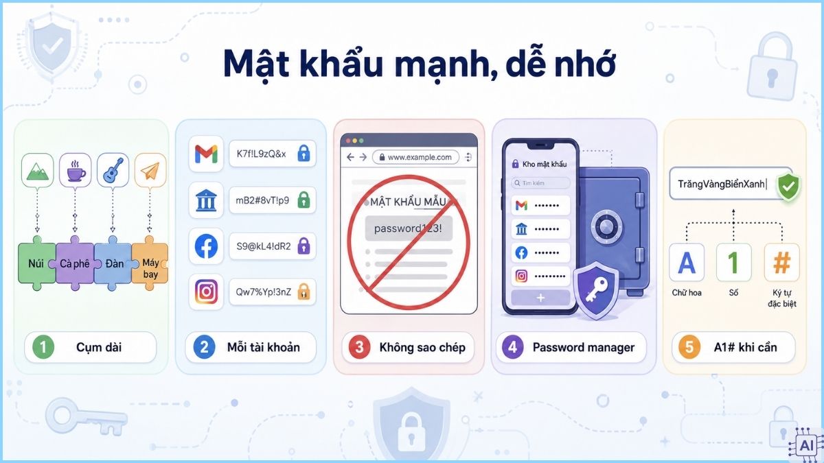 Công thức tạo mật khẩu mạnh nhưng không quên
