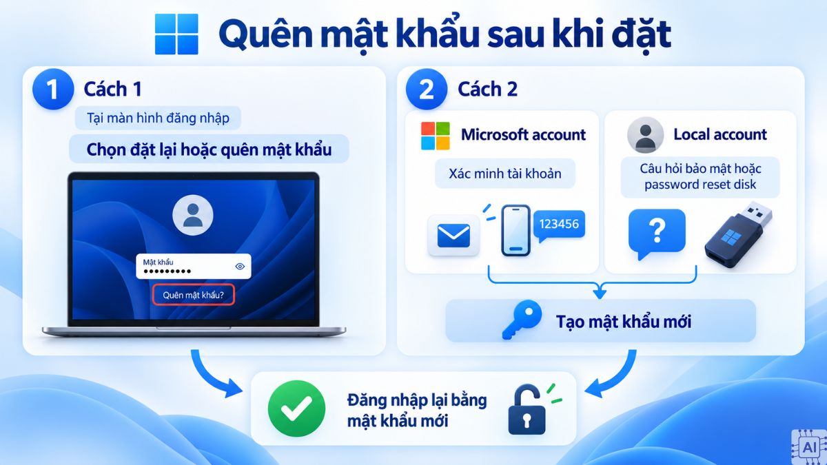 Lỗi Quên mật khẩu sau khi đặt