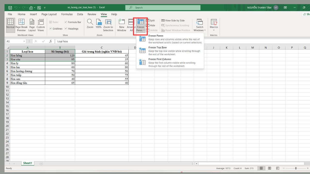 Cố định để không nhầm vùng chọn