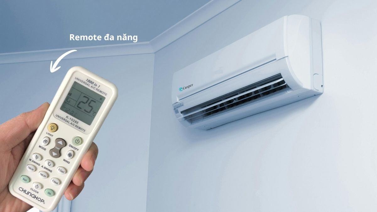Sử dụng remote đa năng để bật điều hòa Casper