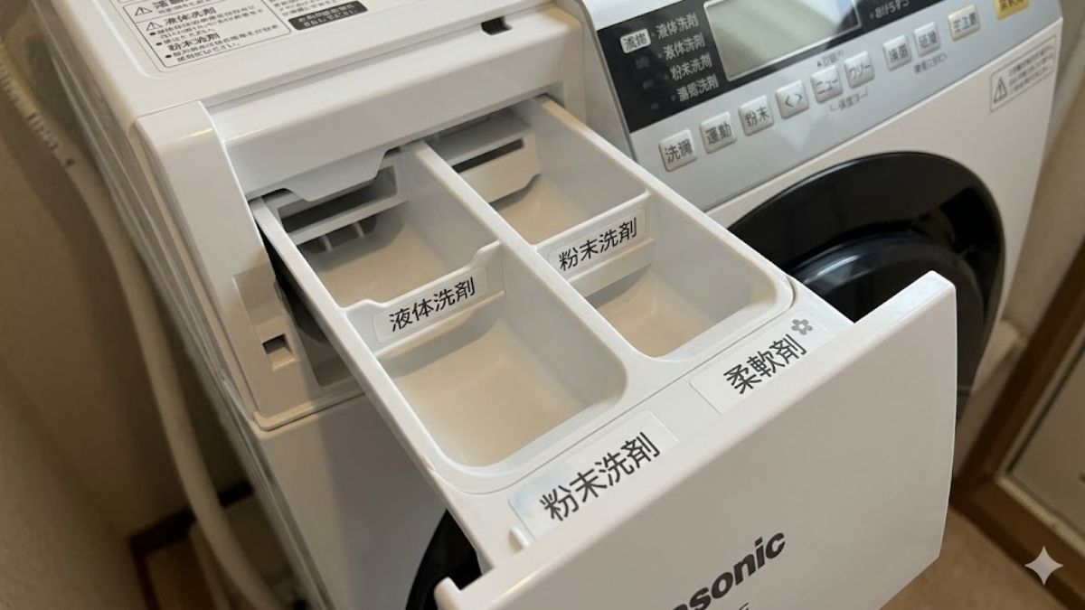 Cách bỏ nước xả vào máy giặt Panasonic nội địa Nhật