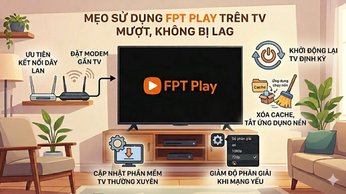 Mẹo sử dụng FPT Play trên TV mượt, không bị lag