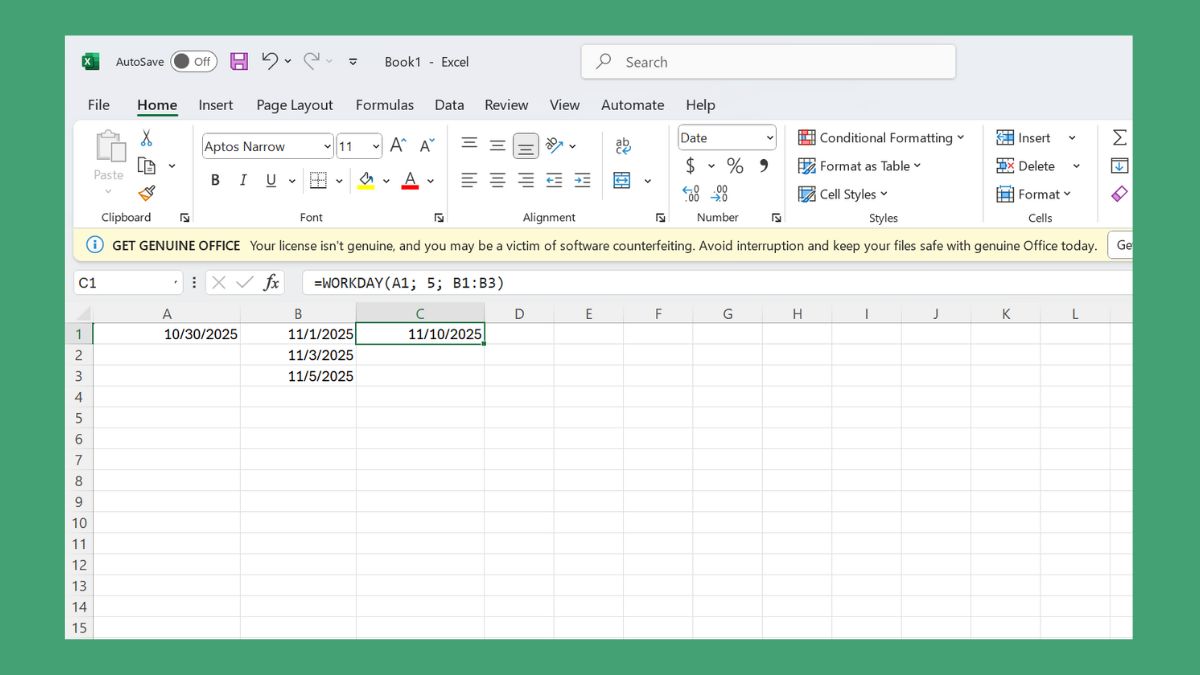 Sử dụng hàm WORKDAY để cộng ngày trong Excel