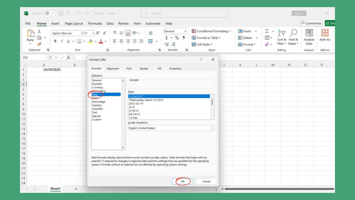 Hiển thị ngày thay vì số