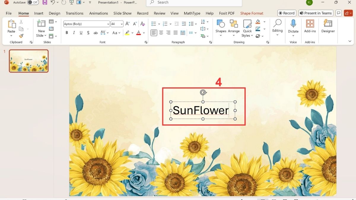 Chèn chữ vào ảnh bằng Text Box trong PowerPoint