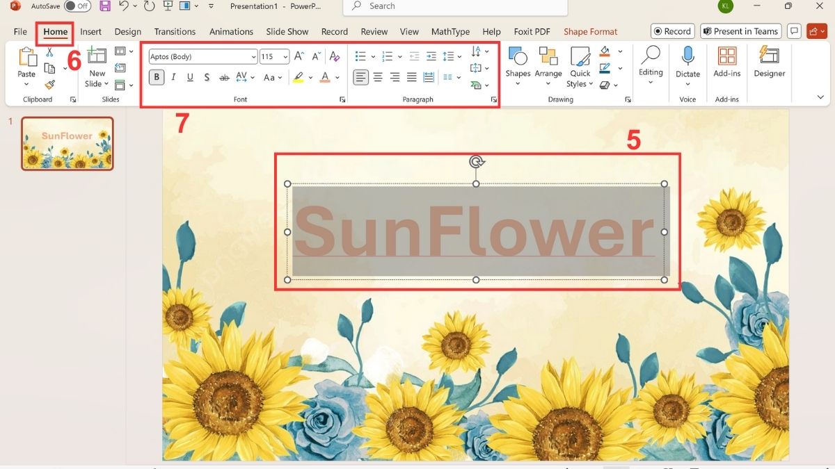Chèn chữ vào ảnh bằng Text Box trong PowerPoint