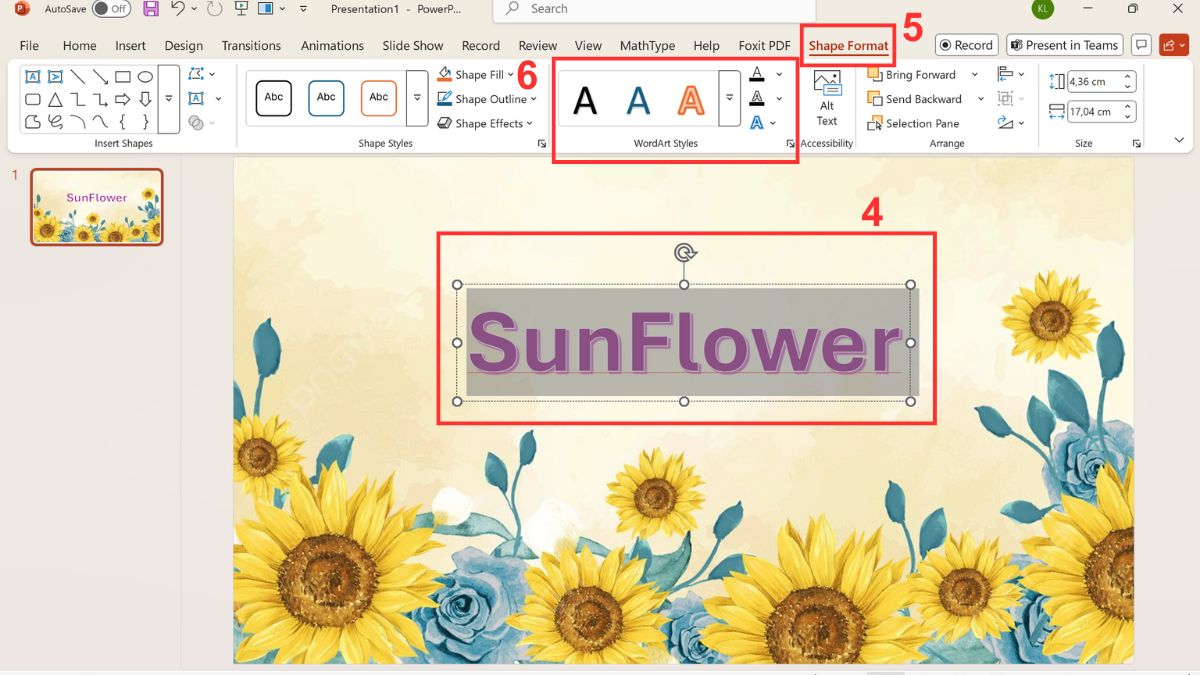 Chèn chữ vào ảnh bằng WordArt