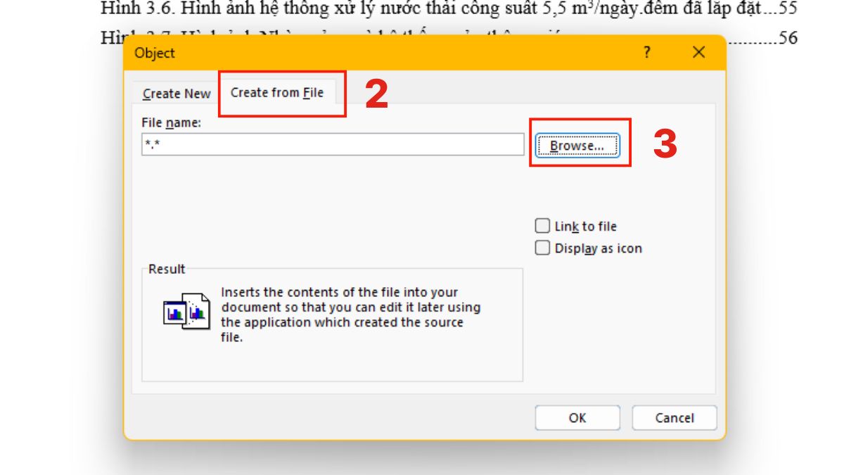 Chèn file Word bằng tính năng Insert Object