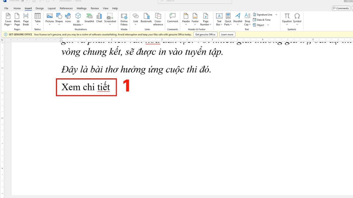 Chèn file Word dưới dạng Hyperlink