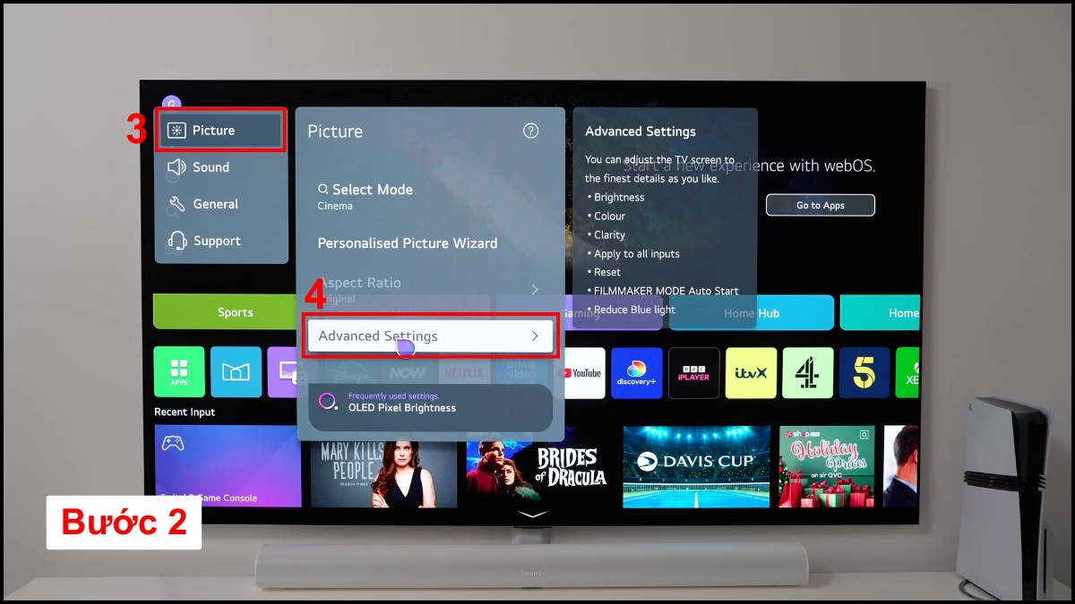 Chỉnh độ sáng Tivi LG trong cài đặt nâng cao