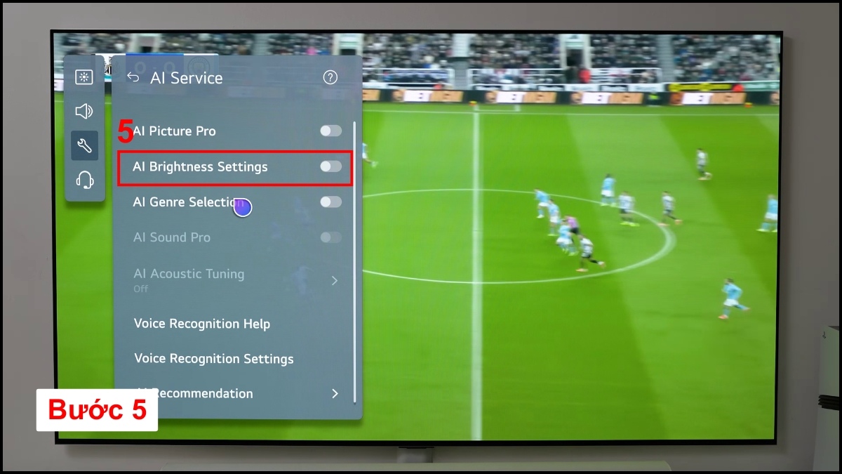 Tắt cảm biến ánh sáng môi trường (AI Brightness)