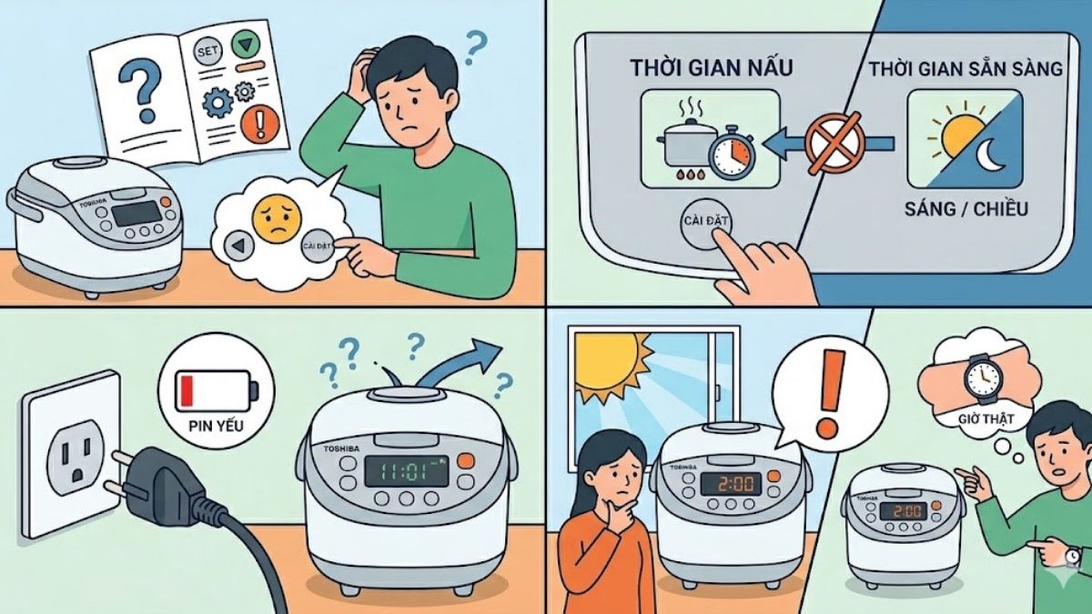 Chỉnh giờ sai do nhầm lẫn hoặc không xem kỹ hướng dẫn
