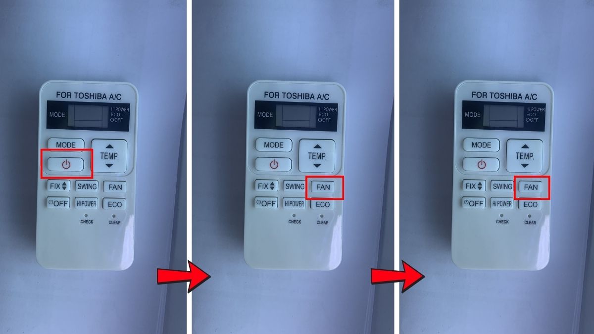 Tăng tốc độ quạt gió của điều hòa Toshiba