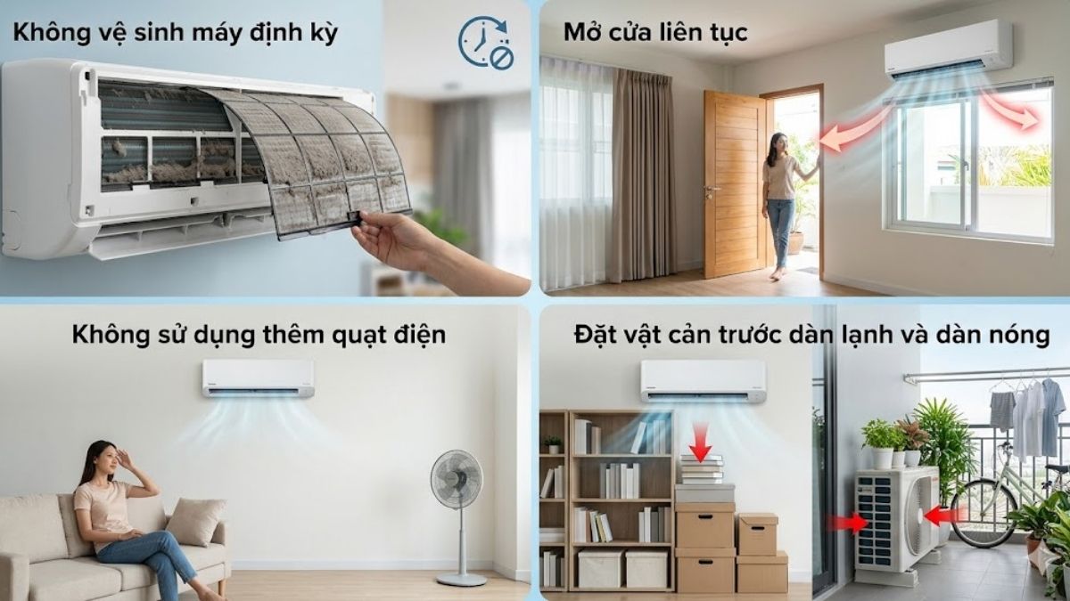 Những sai lầm nhiều người mắc khiến điều hoà làm lạnh kém