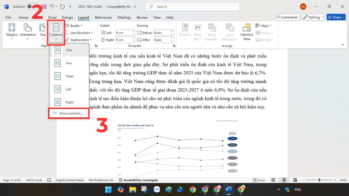 Hướng dẫn chia trang Word thành nhiều cột
