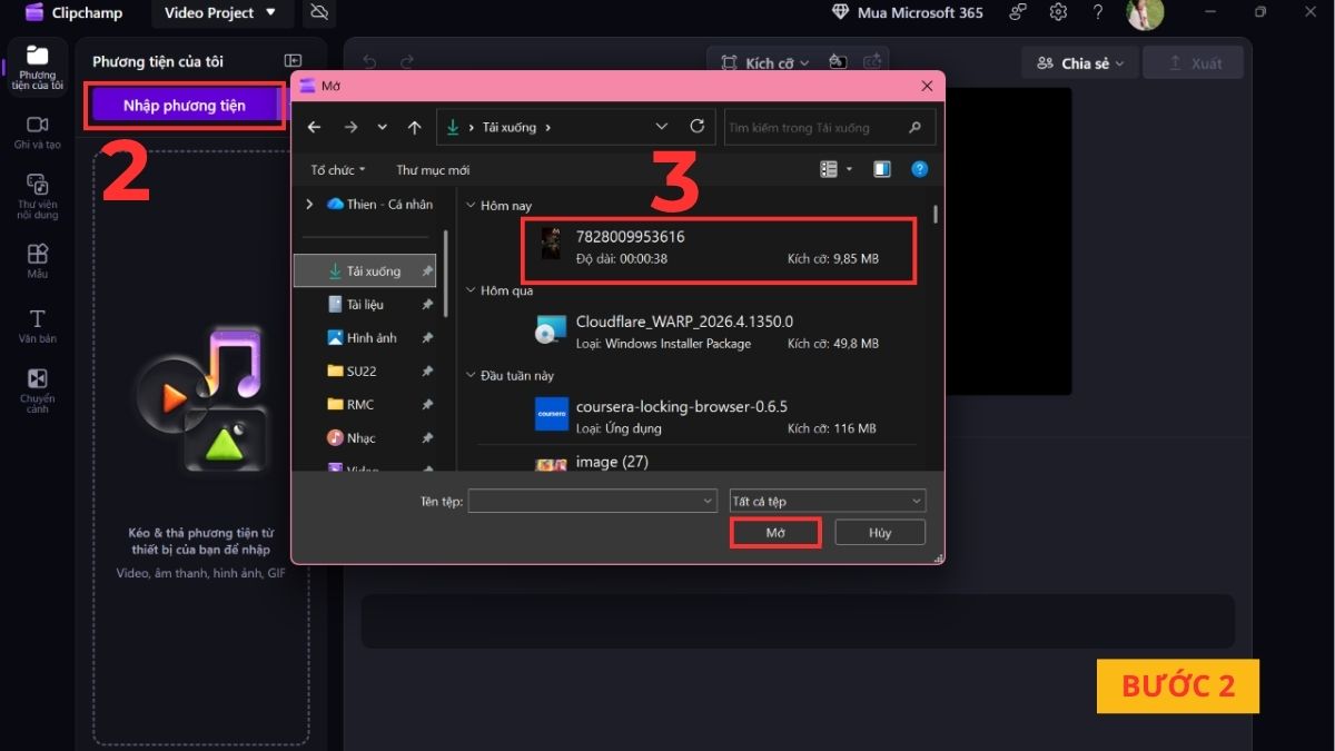 Mở video muốn chuyển thành MP3