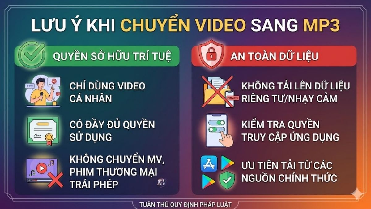 Những lưu ý khi chuyển video sang MP3