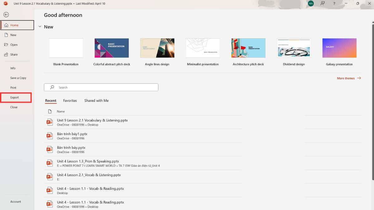 Sử dụng Create Handouts để chuyển file PowerPoints sang Word