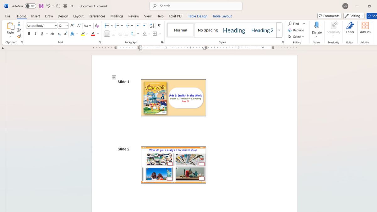 Sử dụng Create Handouts để chuyển file PowerPoints sang Word