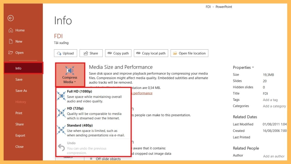 File video xuất ra quá nặng