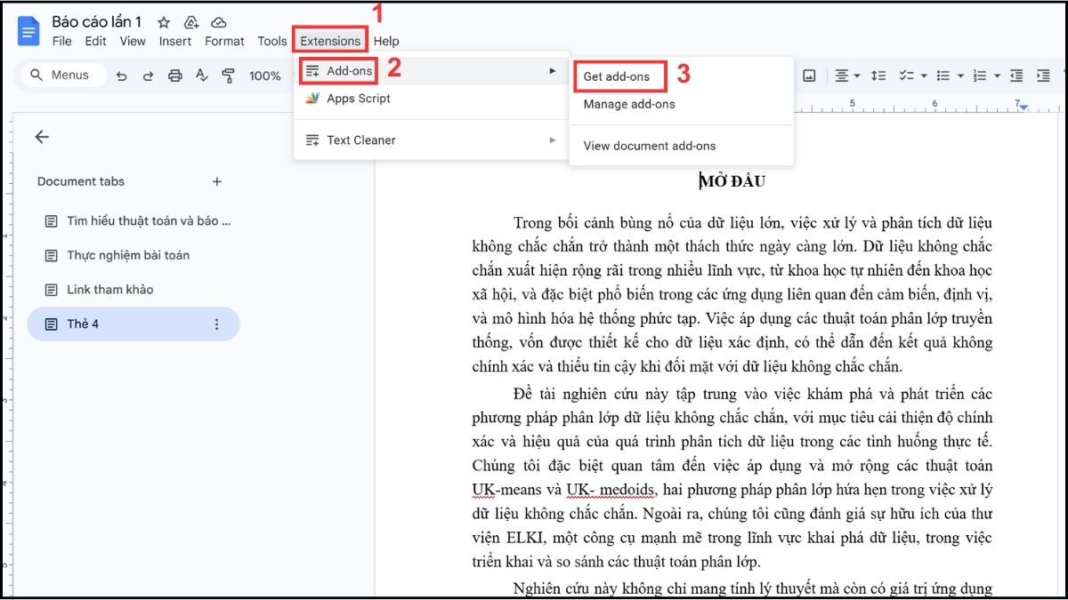 Sử dụng tiện ích mở rộng để gạch ngang chữ trong Docs