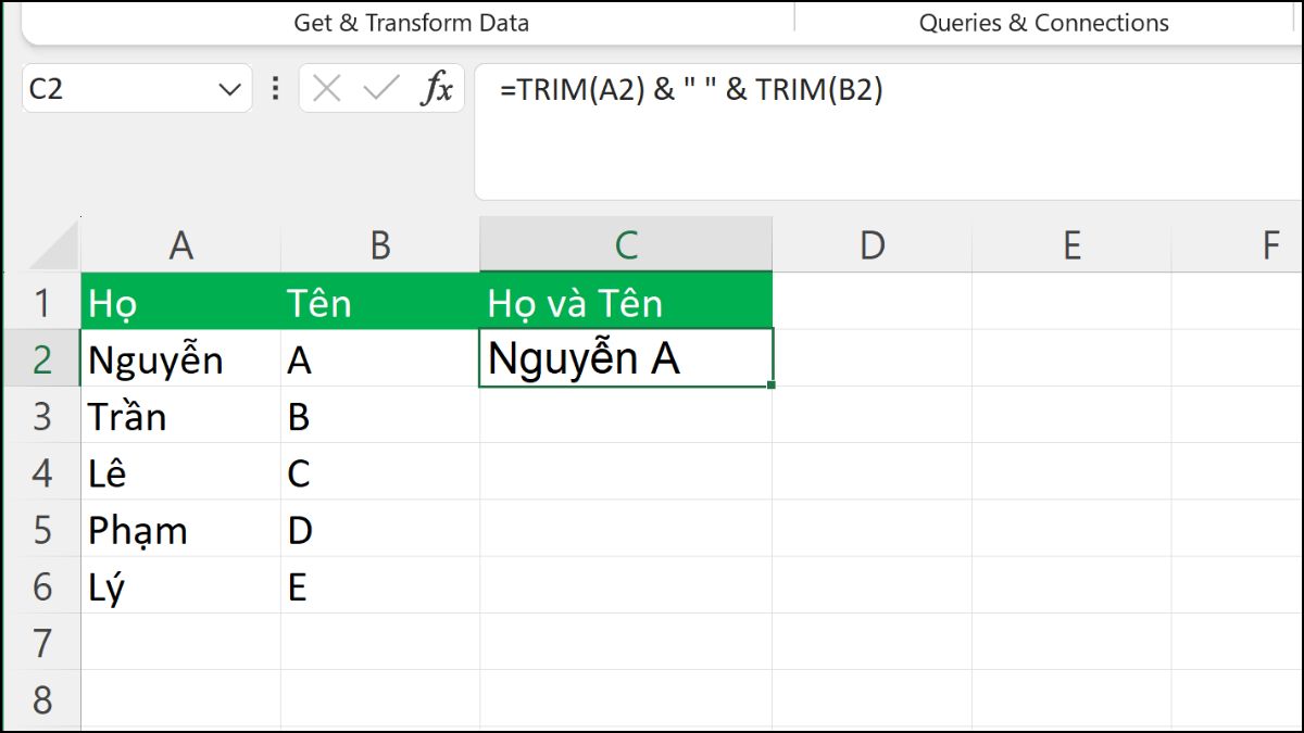 Ô có dấu cách thừa