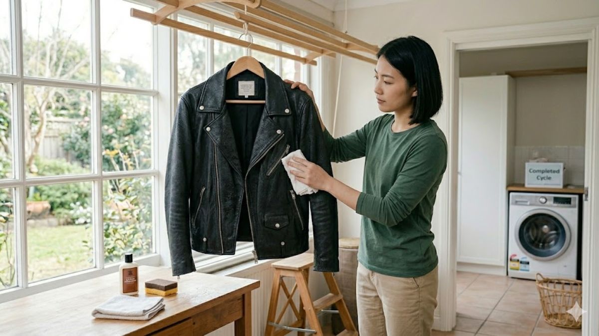 Cách làm khô áo da sau khi giặt