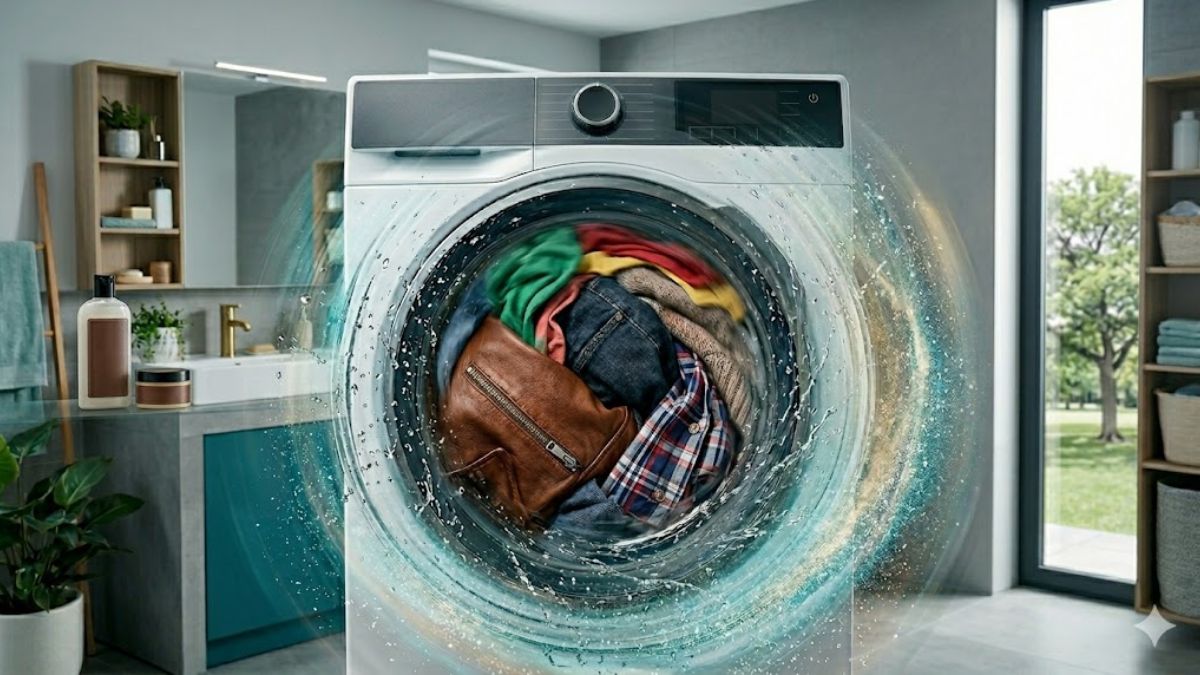 Không giặt chung áo da với quần áo khác