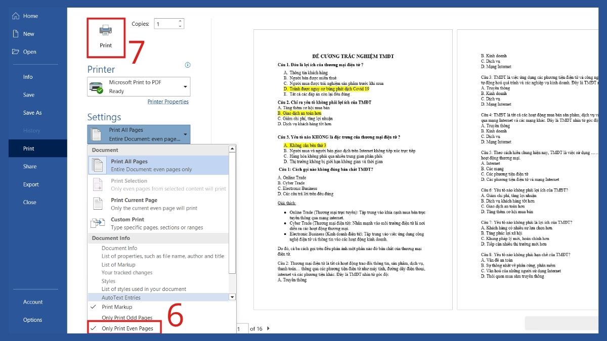 Cách chỉnh máy in 2 mặt trong Word đối với máy in không hỗ trợ in 2 mặt