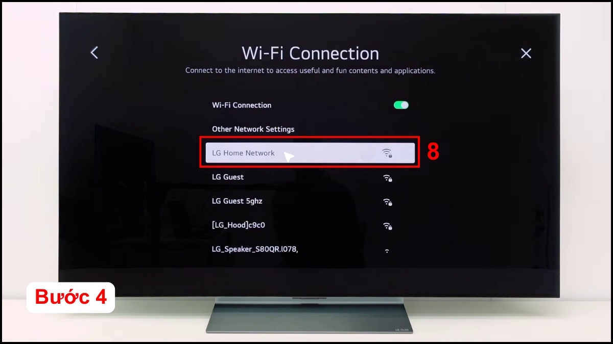 Kết nối WiFi cho tivi LG dùng chuột