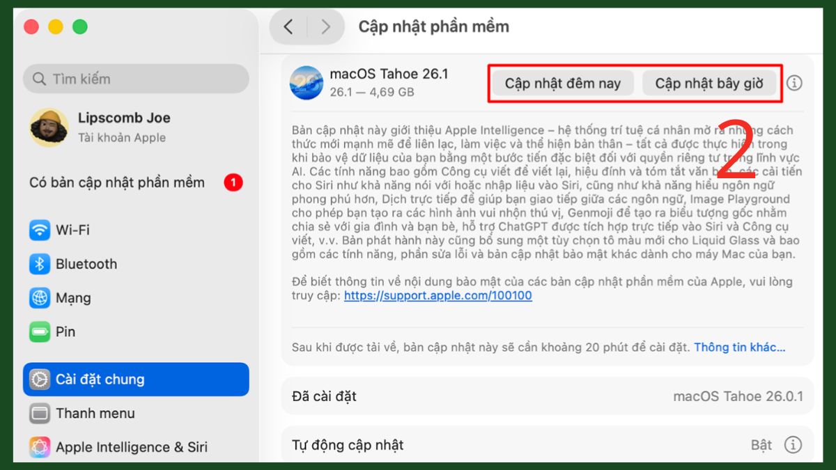 Thường xuyên kiểm tra cập nhật là một mẹo giúp MacBook hoạt động mượt sau khi khởi động lại