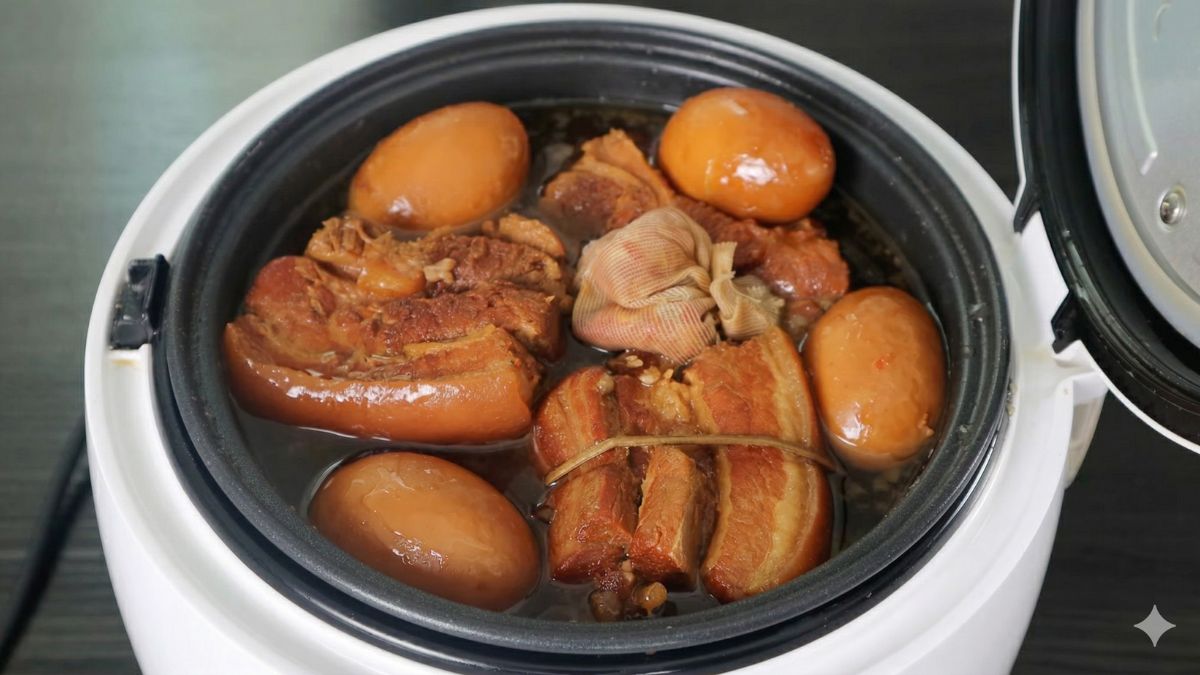 Kho thịt bằng nồi cơm điện thịt mềm, thơm ngon