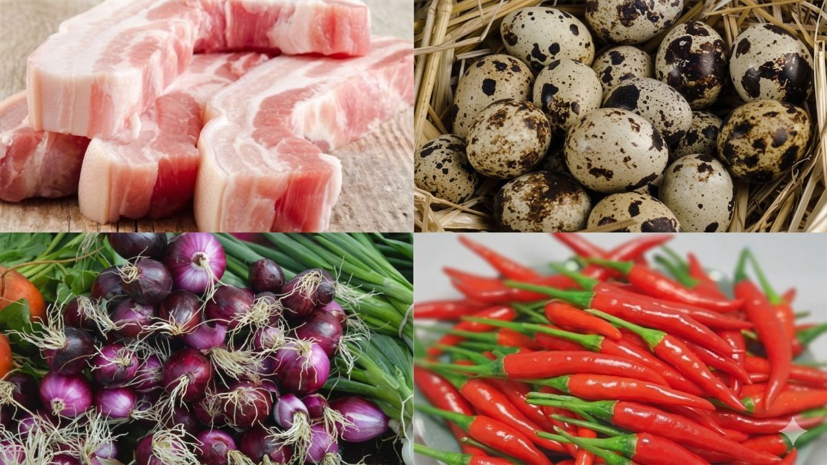 Nguyên liệu cơ bản để làm món thịt khi tàu bằng nồi cơm điện