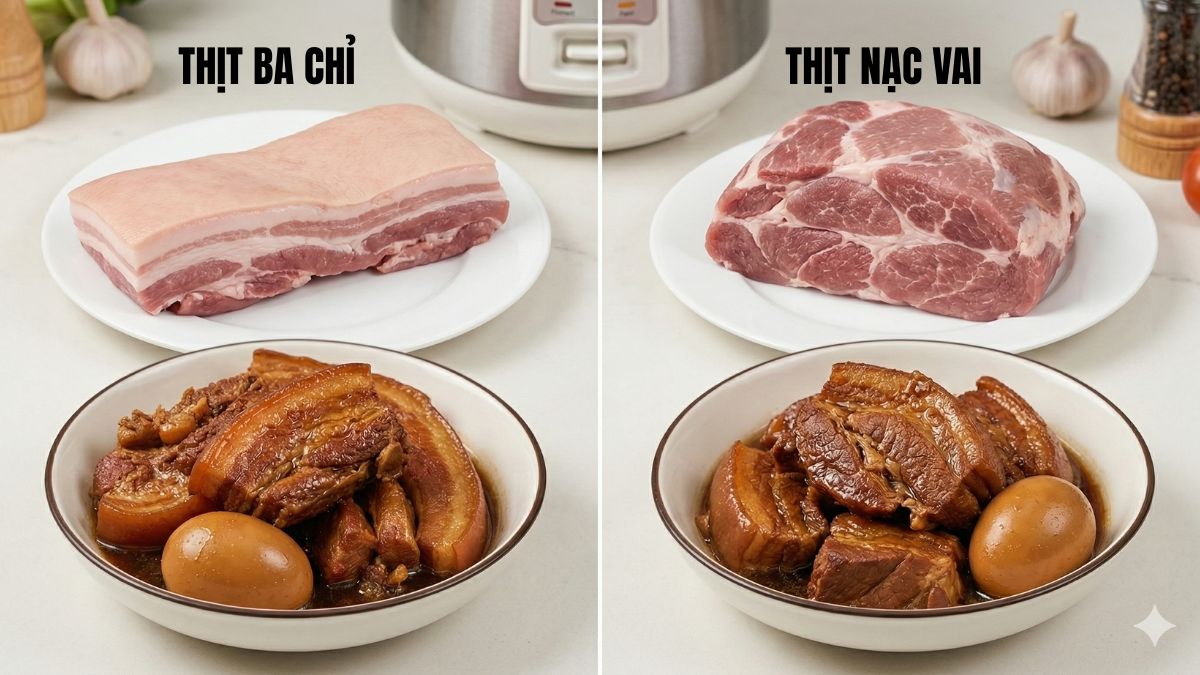 Nên chọn thịt ba chỉ hay thịt nạc vai để làm món thịt kho?