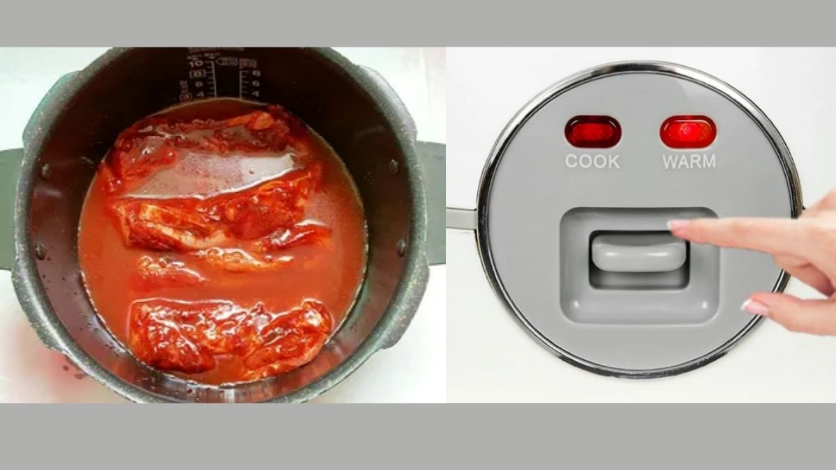 Bị cháy đáy nồi là lỗi thường gặp khi làm thịt xá xíu bằng nồi cơm điện