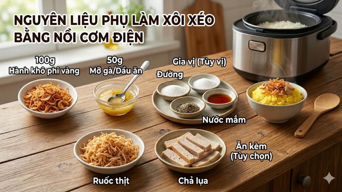 Nguyên liệu phụ của món xôi xéo