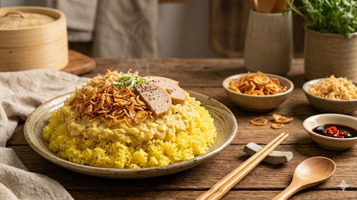 Trình bày món xôi xéo