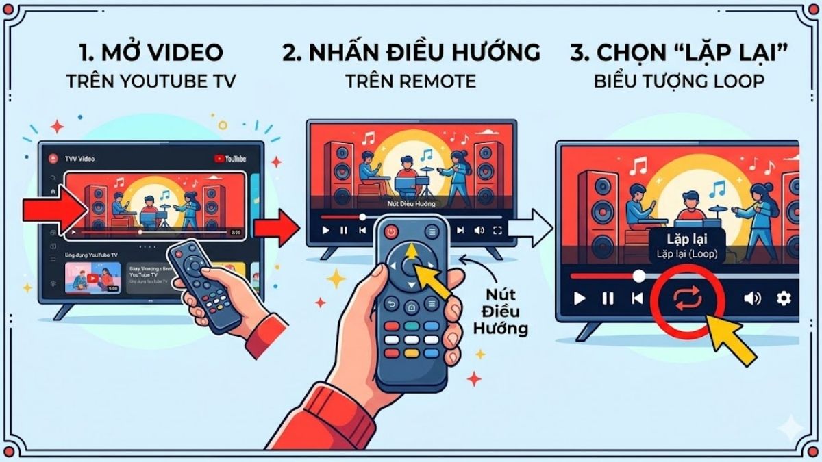 Thao tác lặp lại video trên YouTube trực tiếp trong ứng dụng