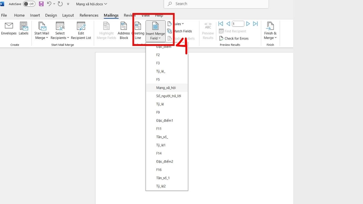 Dùng Mail Merge để liên kết dữ liệu nhiều bản ghi