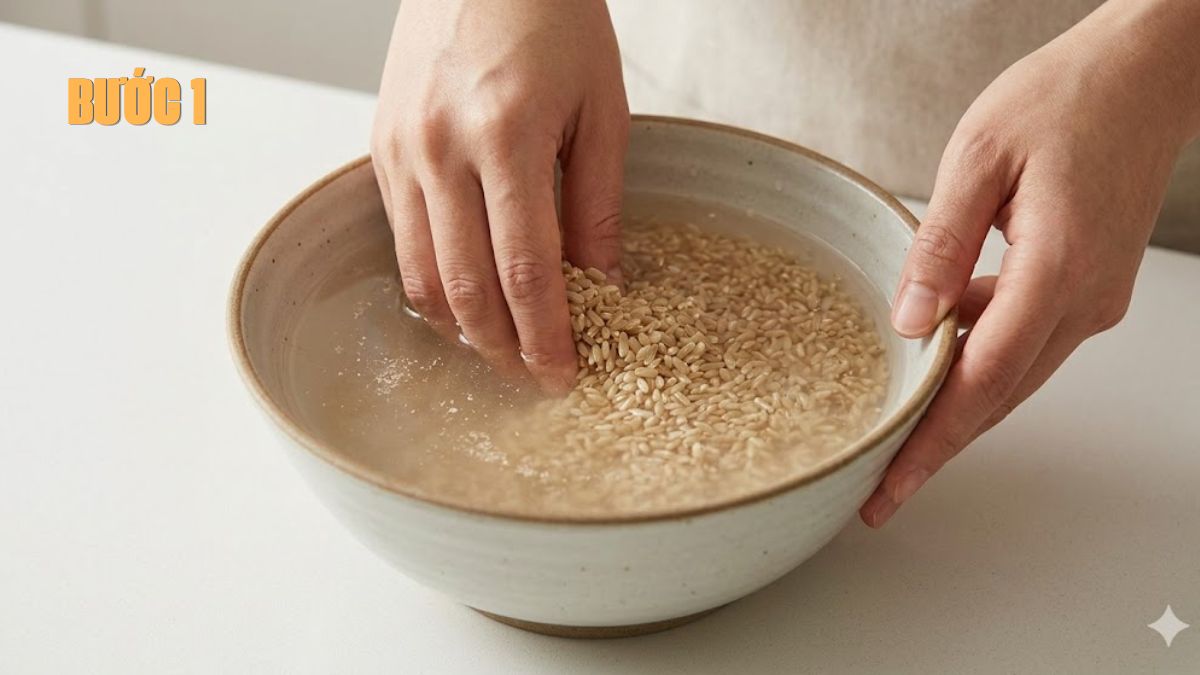 Cách nấu cơm gạo lứt bằng nồi cơm điện dẻo thơm như cơm trắng