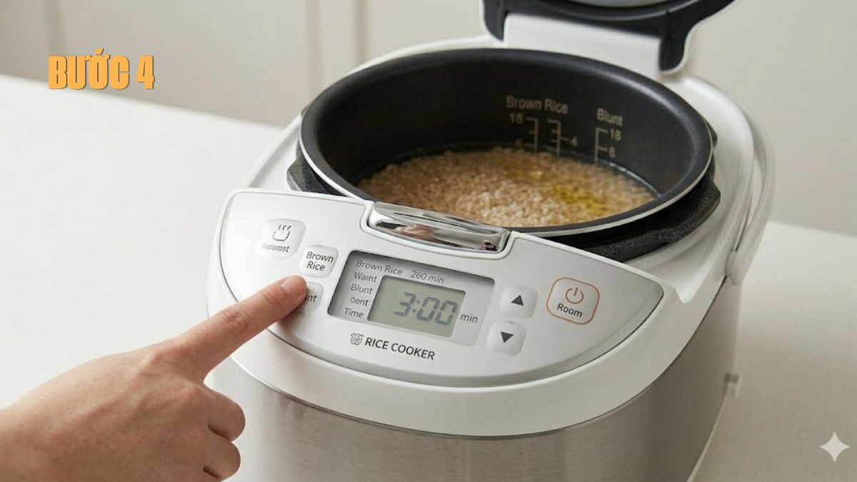 Cách nấu cơm gạo lứt bằng nồi cơm điện dẻo thơm như cơm trắng