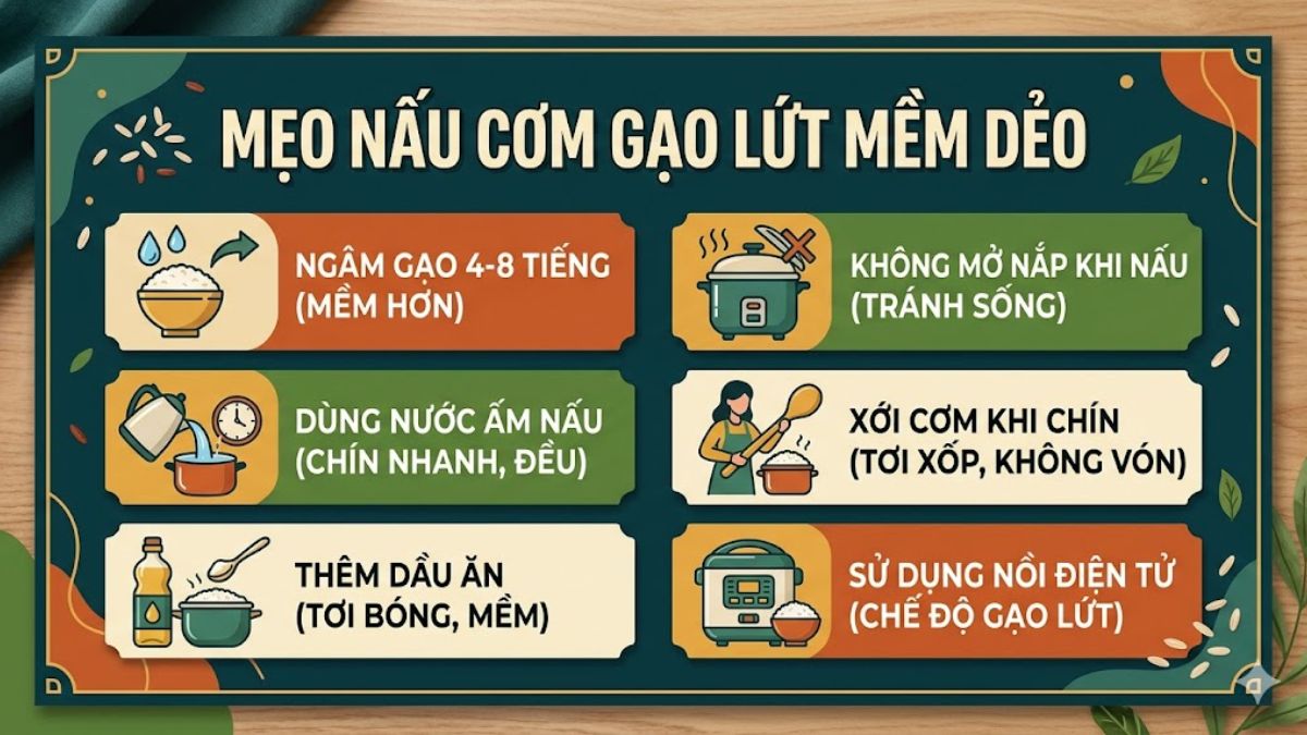 Mẹo nấu cơm gạo lứt giúp cơm mềm dẻo