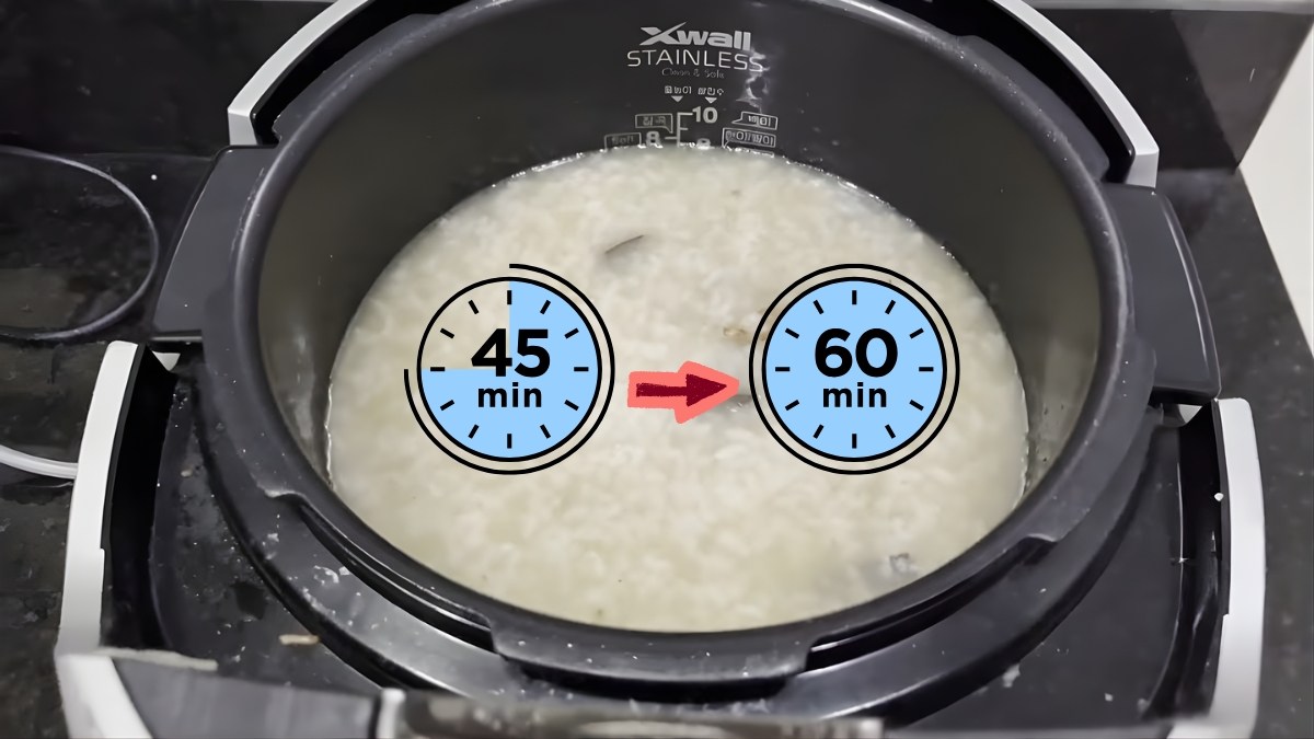 Thời gian nấu cháo lý tưởng từ 45 đến 60 phút