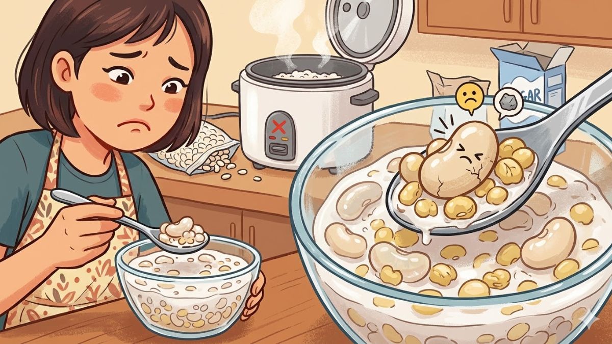 Đậu bị cứng, không chín đều khi nấu xong