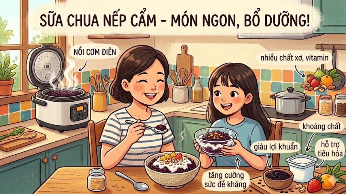 Lý do món sữa chua nếp cẩm được yêu thích