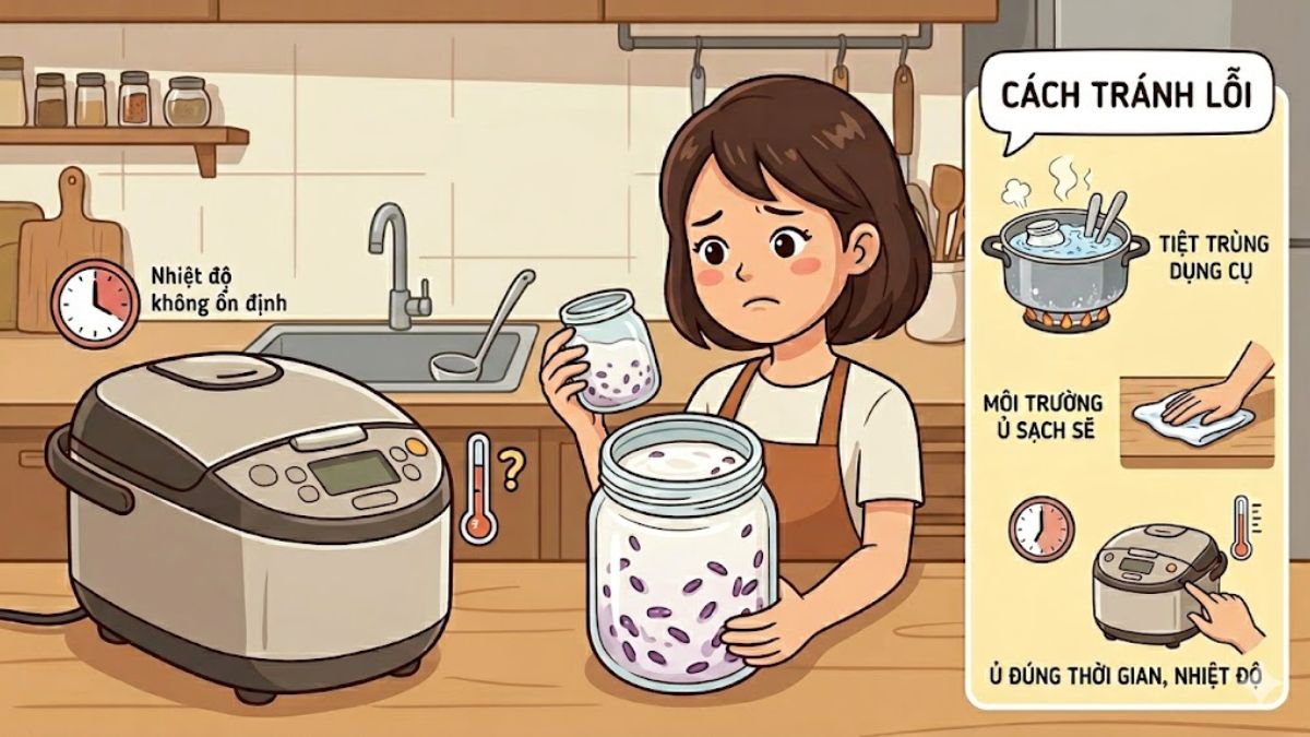 Sữa chua bị nhớt, có mùi lạ