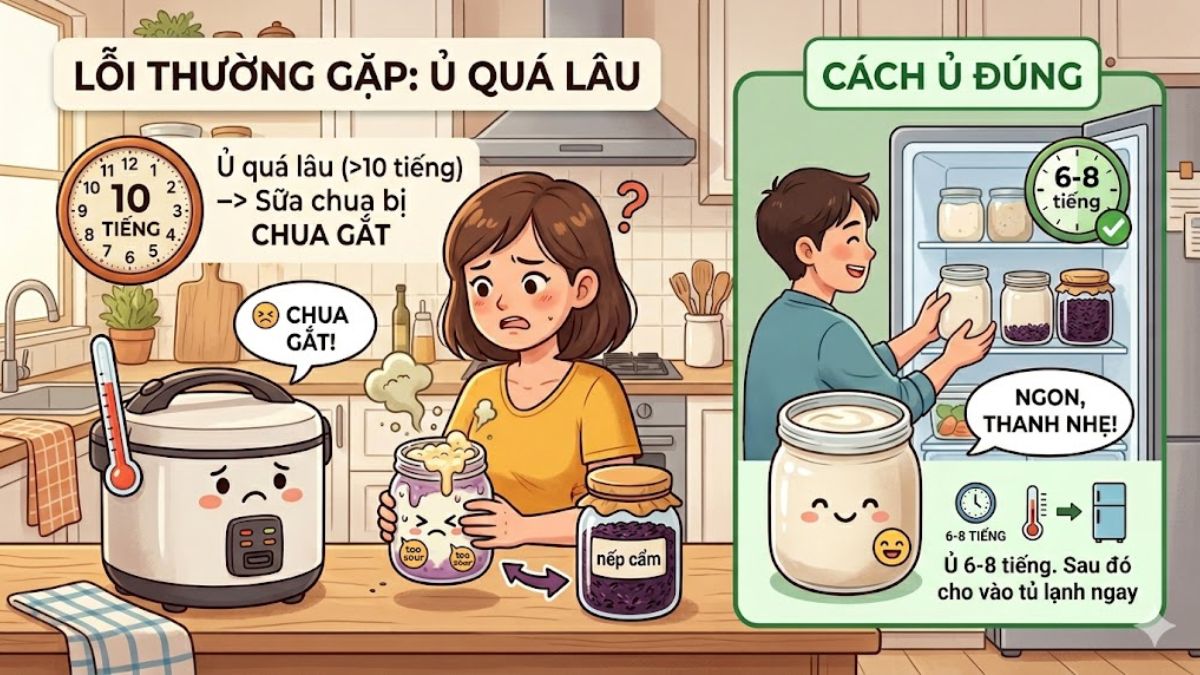 Ủ quá lâu gây chua gắt