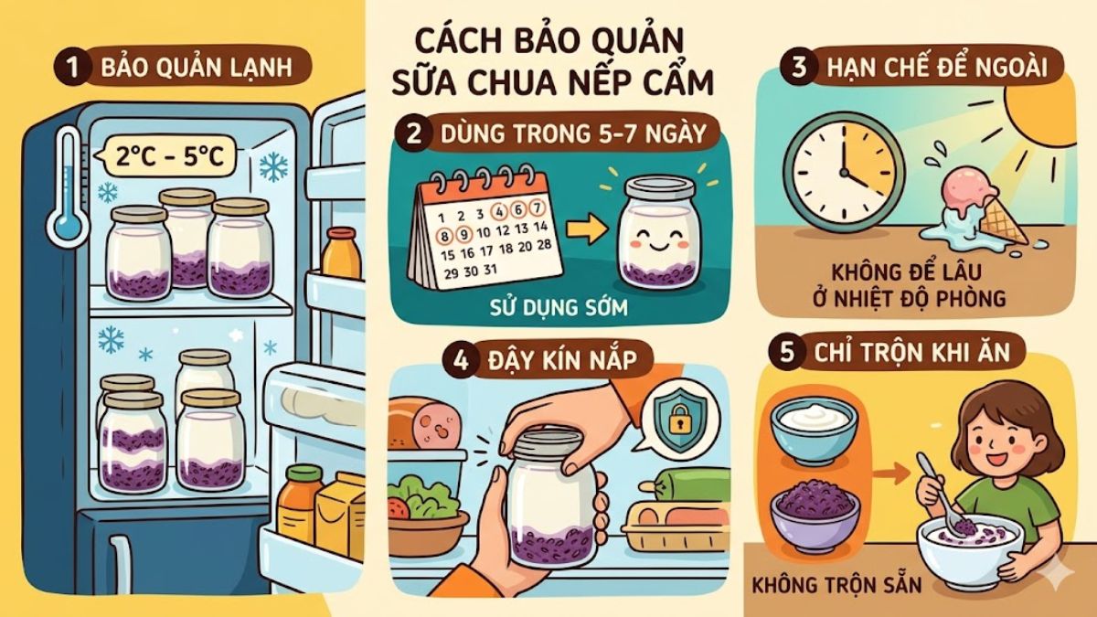 Cách bảo quản sữa chua nếp cẩm đúng cách 